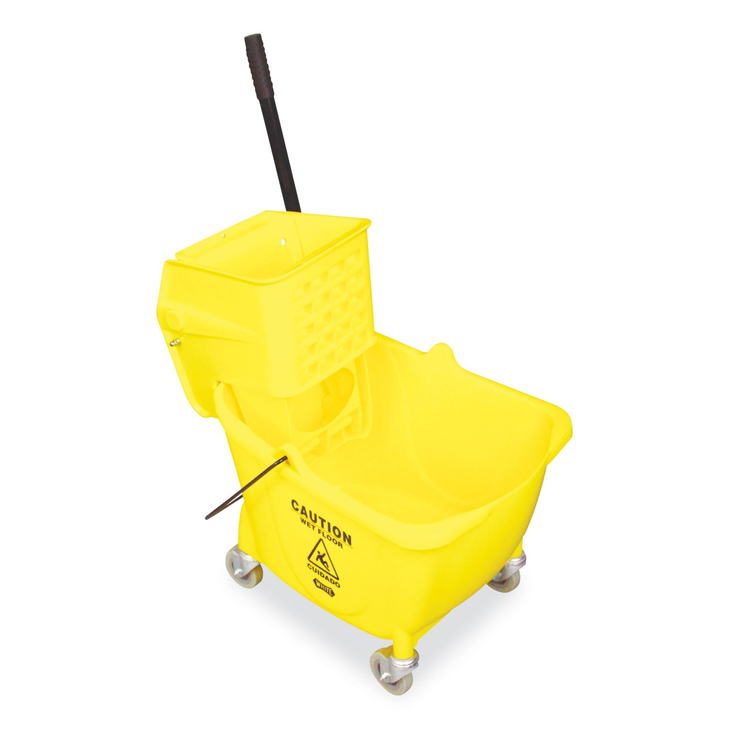 Side-Press Wringer and Plastic Bucket Combo, 12 to 32 oz, Yellow