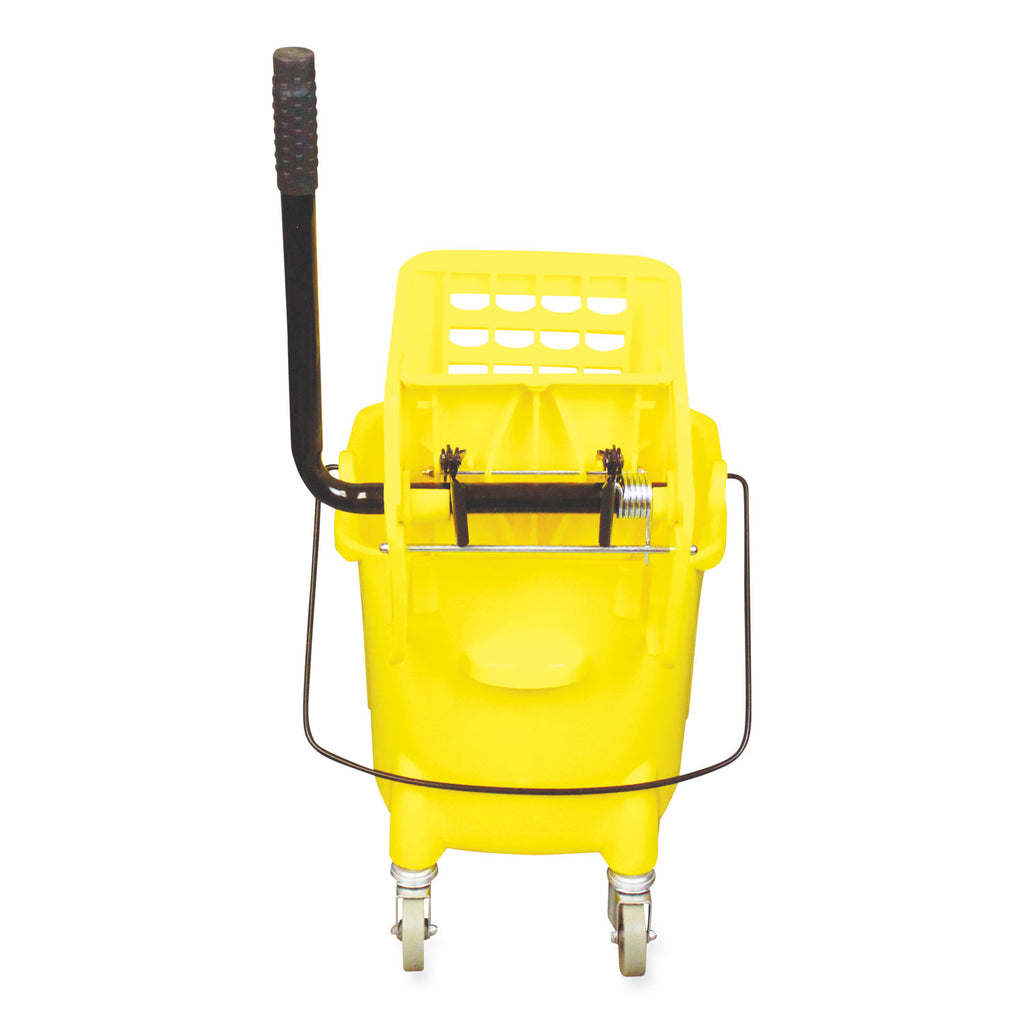 Side-Press Wringer and Plastic Bucket Combo, 12 to 32 oz, Yellow