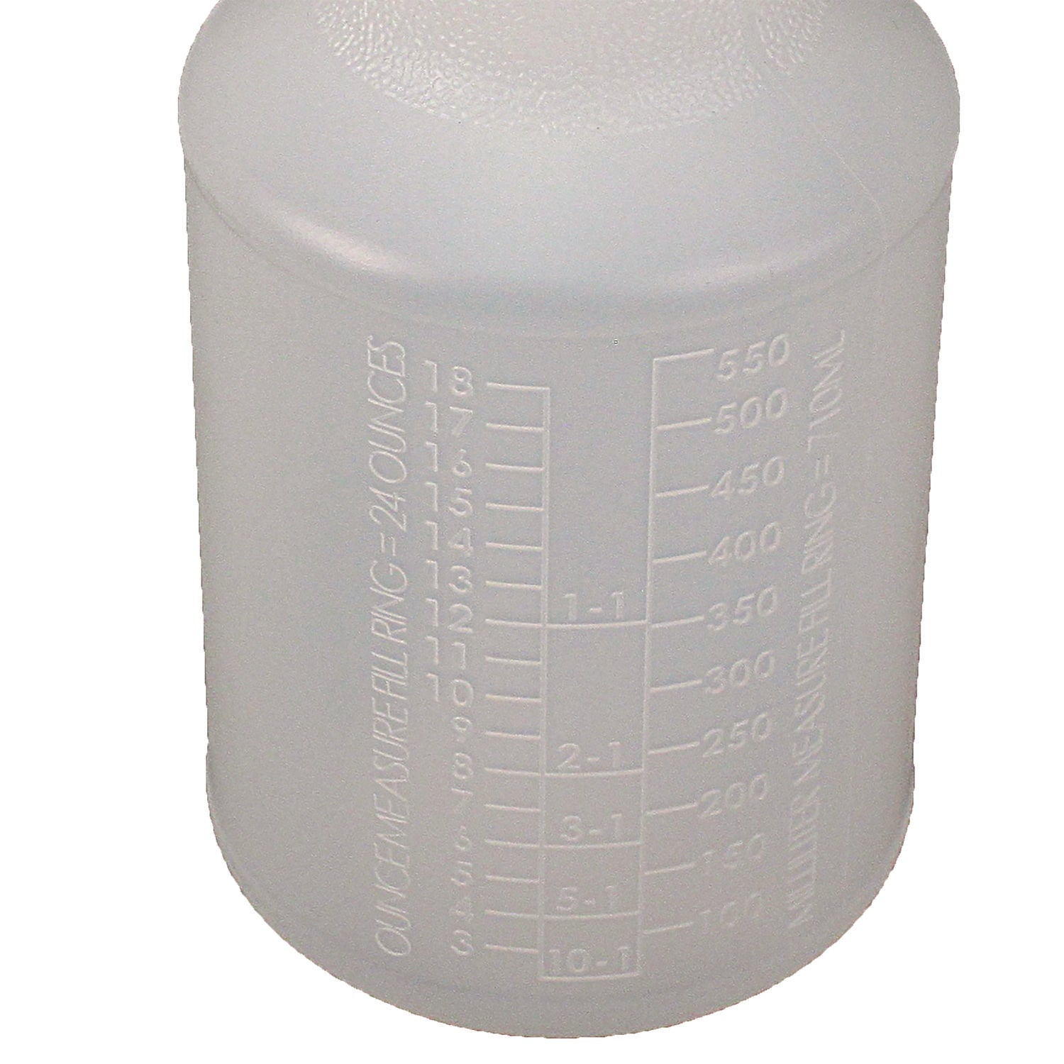 Plastic Bottles with Graduations, 24 oz, Clear, 24/Carton