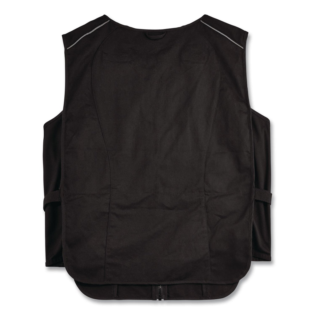 Chill-Its 6260 Lightweight Phase Change Cooling Vest with Packs, Cotton/Poly, 2X-Large/3X-Large, Black, Ships in 1-3 Bus Days