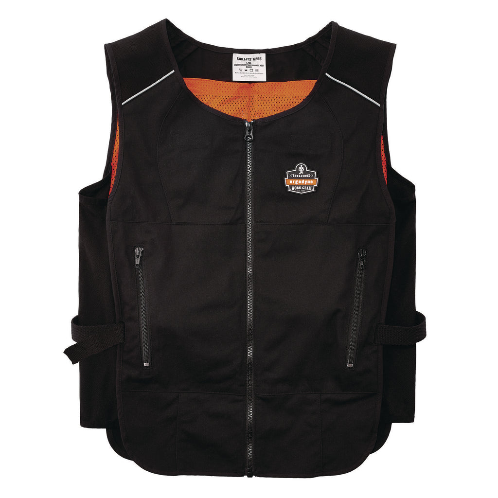 Chill-Its 6255 Lightweight Phase Change Cooling Vest, Cotton/Polyester, 2X-Large/3X-Large, Black, Ships in 1-3 Business Days