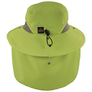 Chill-Its 8934 Ranger Hat with Neck Shade, Microfiber/Polyester, Small/Medium, Lime, Ships in 1-3 Business Days