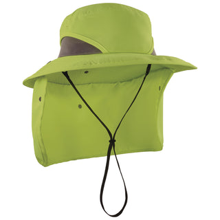 Chill-Its 8934 Ranger Hat with Neck Shade, Microfiber/Polyester, Small/Medium, Lime, Ships in 1-3 Business Days