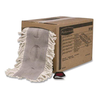 Cut To Length Dust Mops, Cotton, White, Cut-End, 5 x 40 Ft, 1 Box