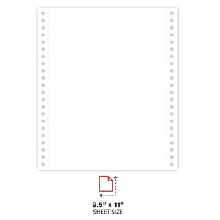 Printout Paper, 2-Part, 15 lb Bond Weight, 9.5 x 11, White, 1,650/Carton - 2