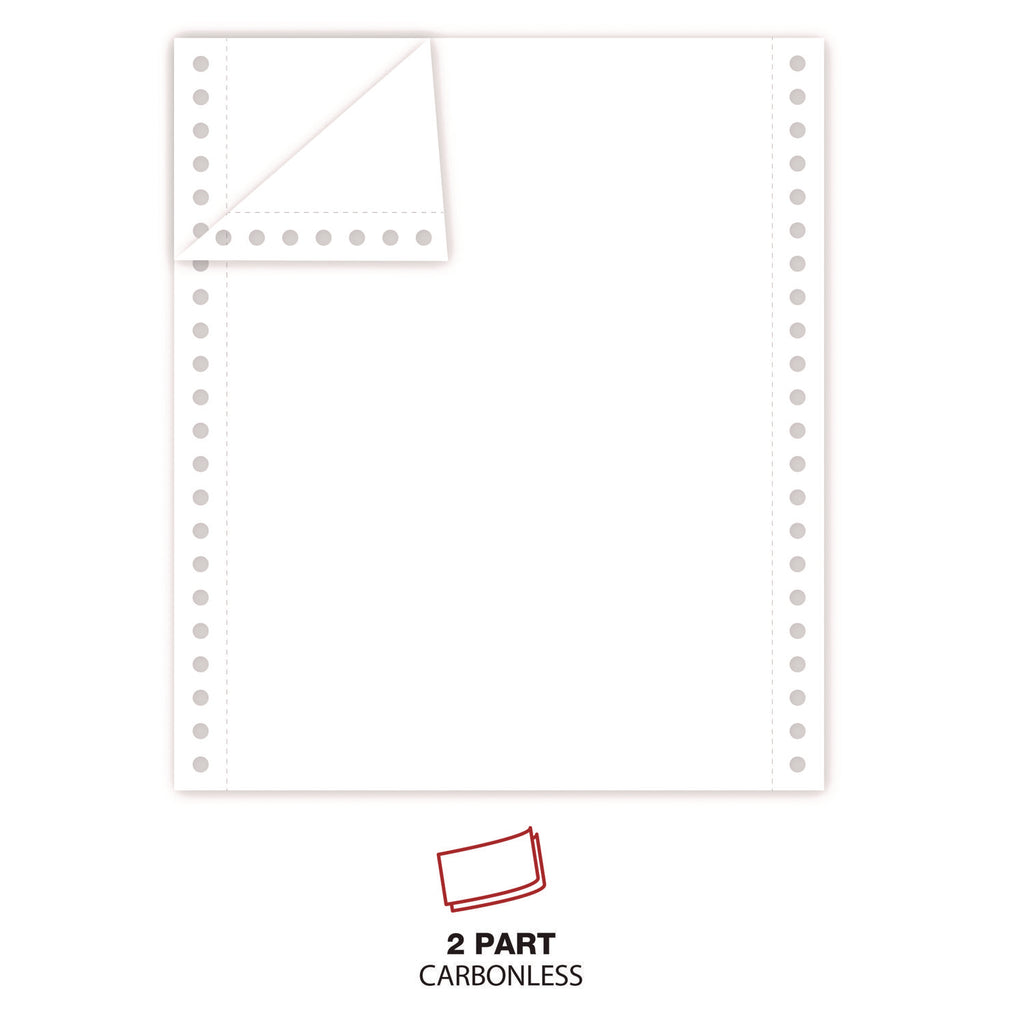 Printout Paper, 2-Part, 15 lb Bond Weight, 9.5 x 11, White, 1,650/Carton - 3