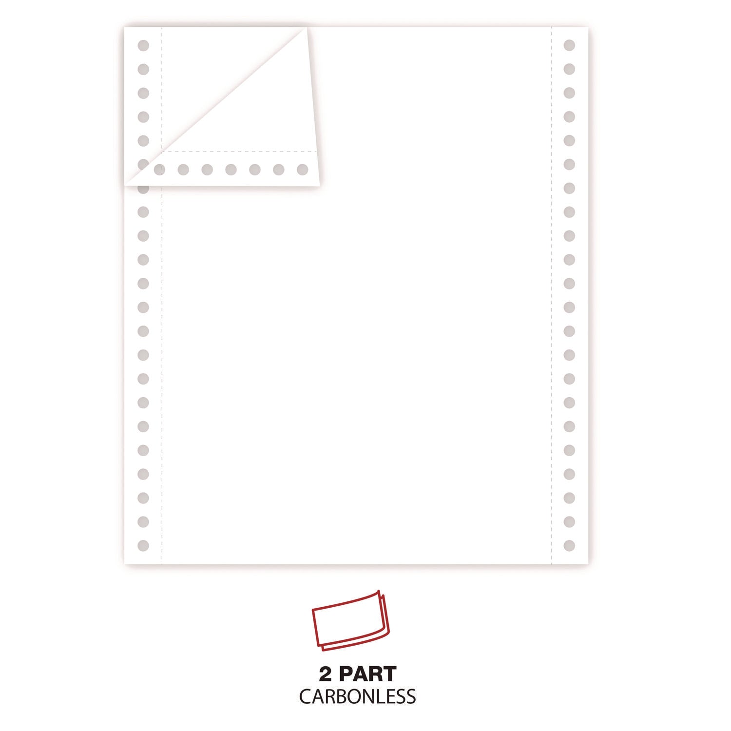 Printout Paper, 2-Part, 15 lb Bond Weight, 9.5 x 11, White, 1,650/Carton - 3