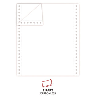 Printout Paper, 2-Part, 15 lb Bond Weight, 9.5 x 11, White, 1,650/Carton - 3