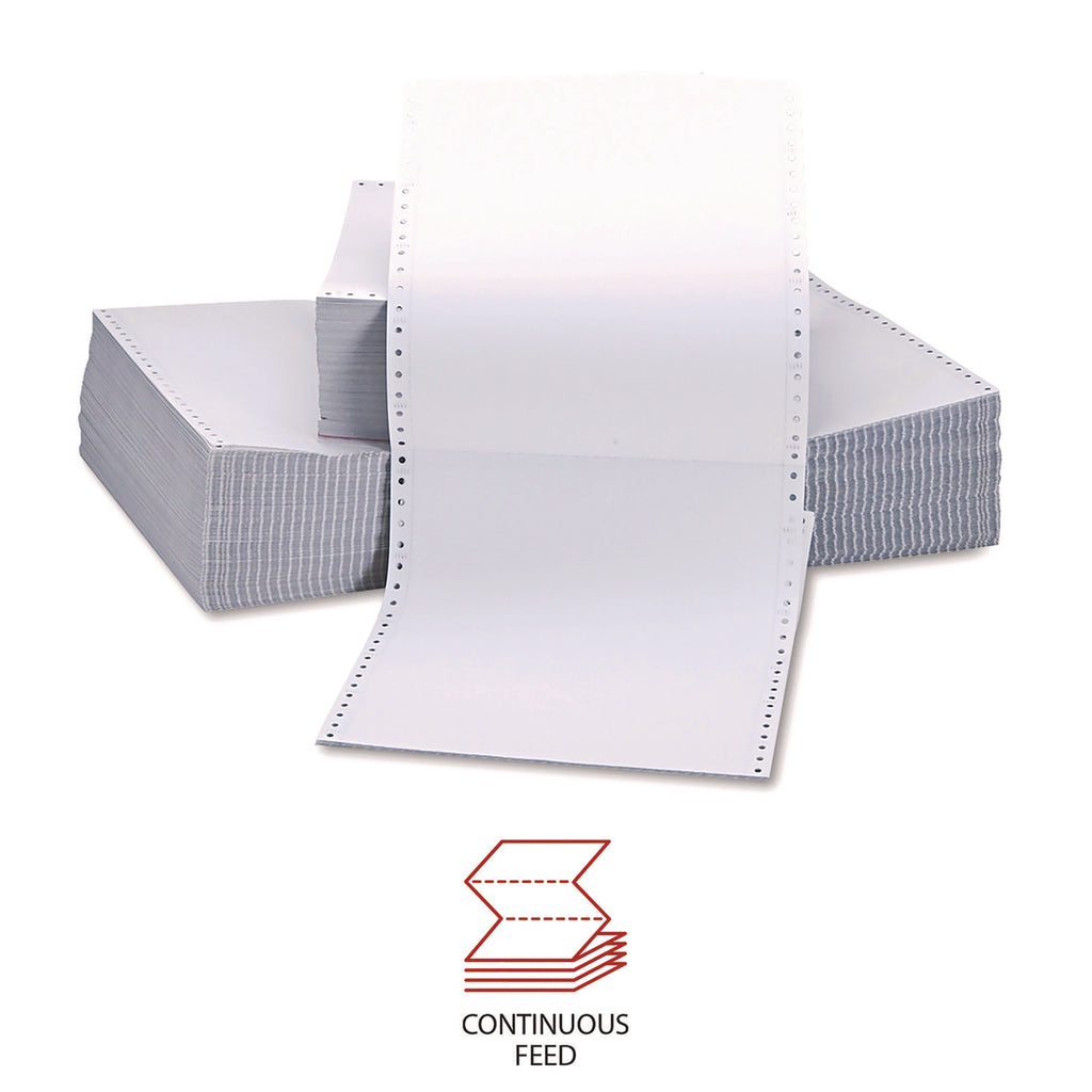 Printout Paper, 2-Part, 15 lb Bond Weight, 9.5 x 11, White, 1,650/Carton - 4
