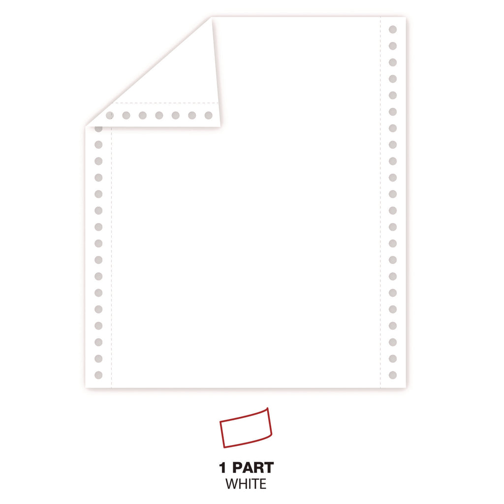 Printout Paper, 1-Part, 20 lb Bond Weight, 9.5 x 11, White, 2,300/Carton - 3