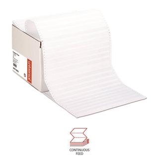 Printout Paper, 1-Part, 20 lb Bond Weight, 14.88 x 11, White/Green Bar, 2,400/Carton - 2