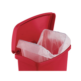 Streamline Resin Step-On Container, Front Step Style, 8 gal, Polyethylene, Red