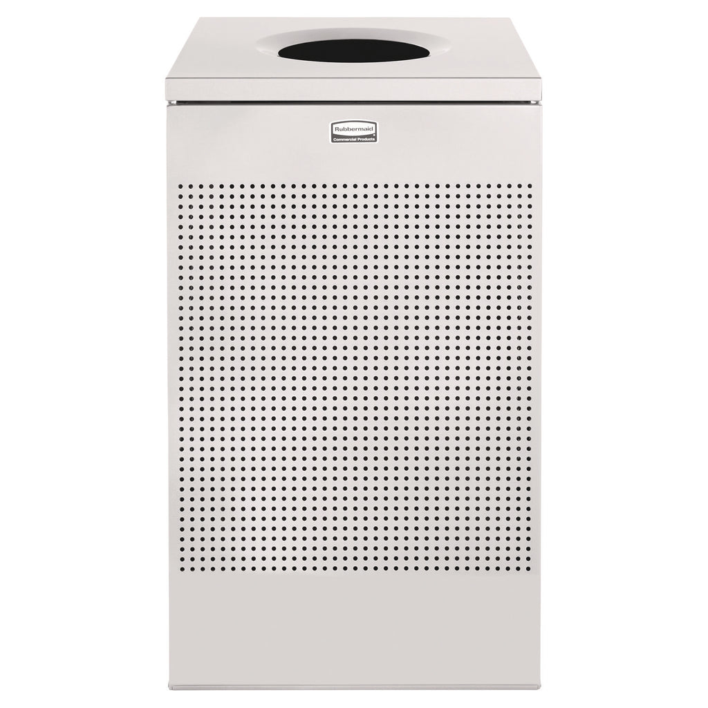 Designer Line Silhouettes Waste Receptacle, 20 gal, Steel, Silver Metallic
