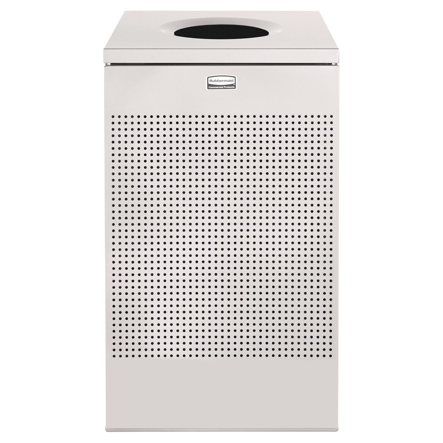 Designer Line Silhouettes Waste Receptacle, 20 gal, Steel, Silver Metallic