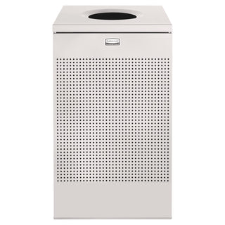 Designer Line Silhouettes Waste Receptacle, 20 gal, Steel, Silver Metallic