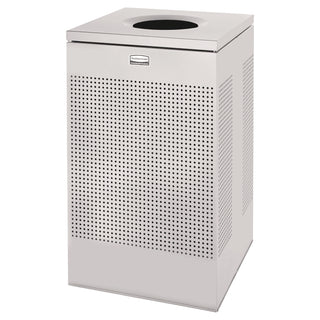 Designer Line Silhouettes Waste Receptacle, 20 gal, Steel, Silver Metallic