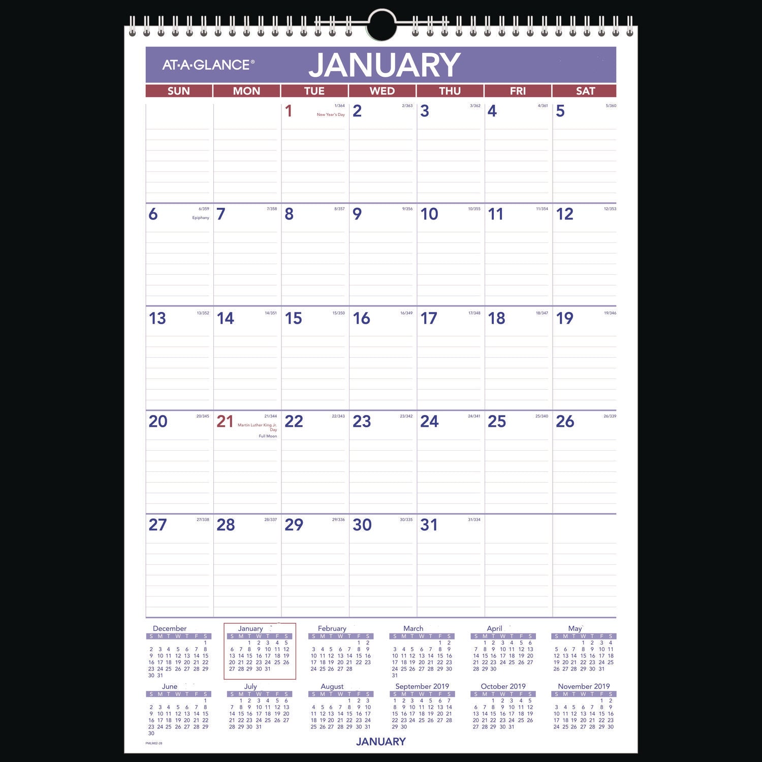 Erasable Wall Calendar, 12 x 17, White Sheets, 12-Month (Jan to Dec): 2024 - 1