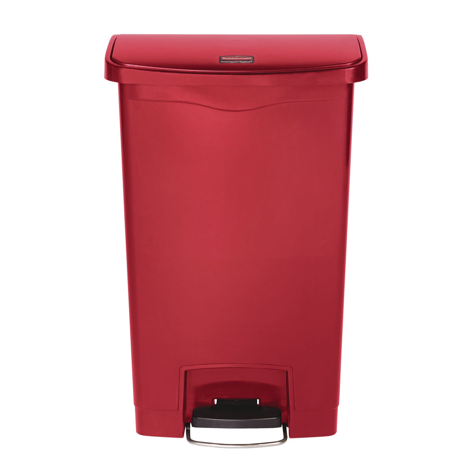 Streamline Resin Step-On Container, Front Step Style, 8 gal, Polyethylene, Red
