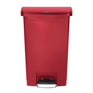 Streamline Resin Step-On Container, Front Step Style, 8 gal, Polyethylene, Red