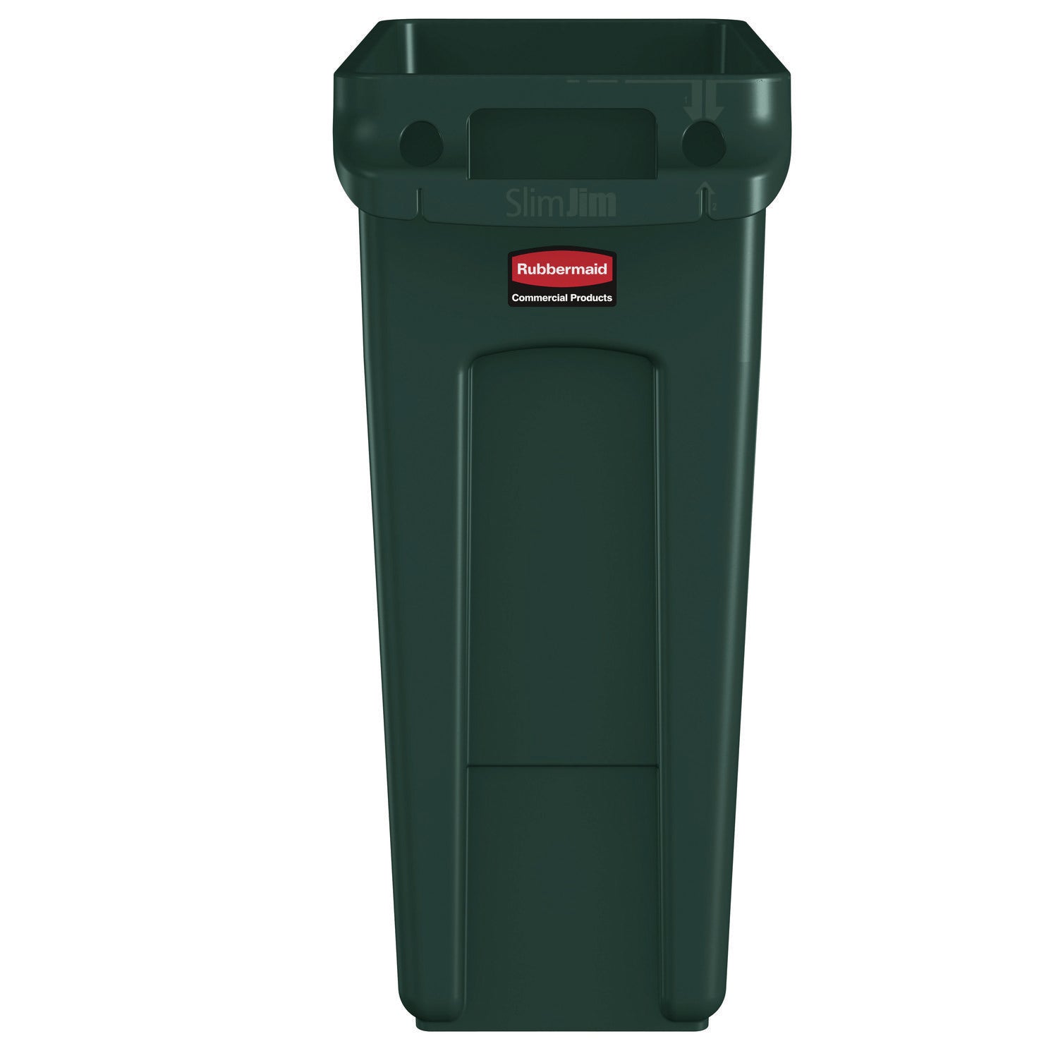 Slim Jim Plastic Recycling Container with Venting Channels, 23 gal, Plastic, Green - 2