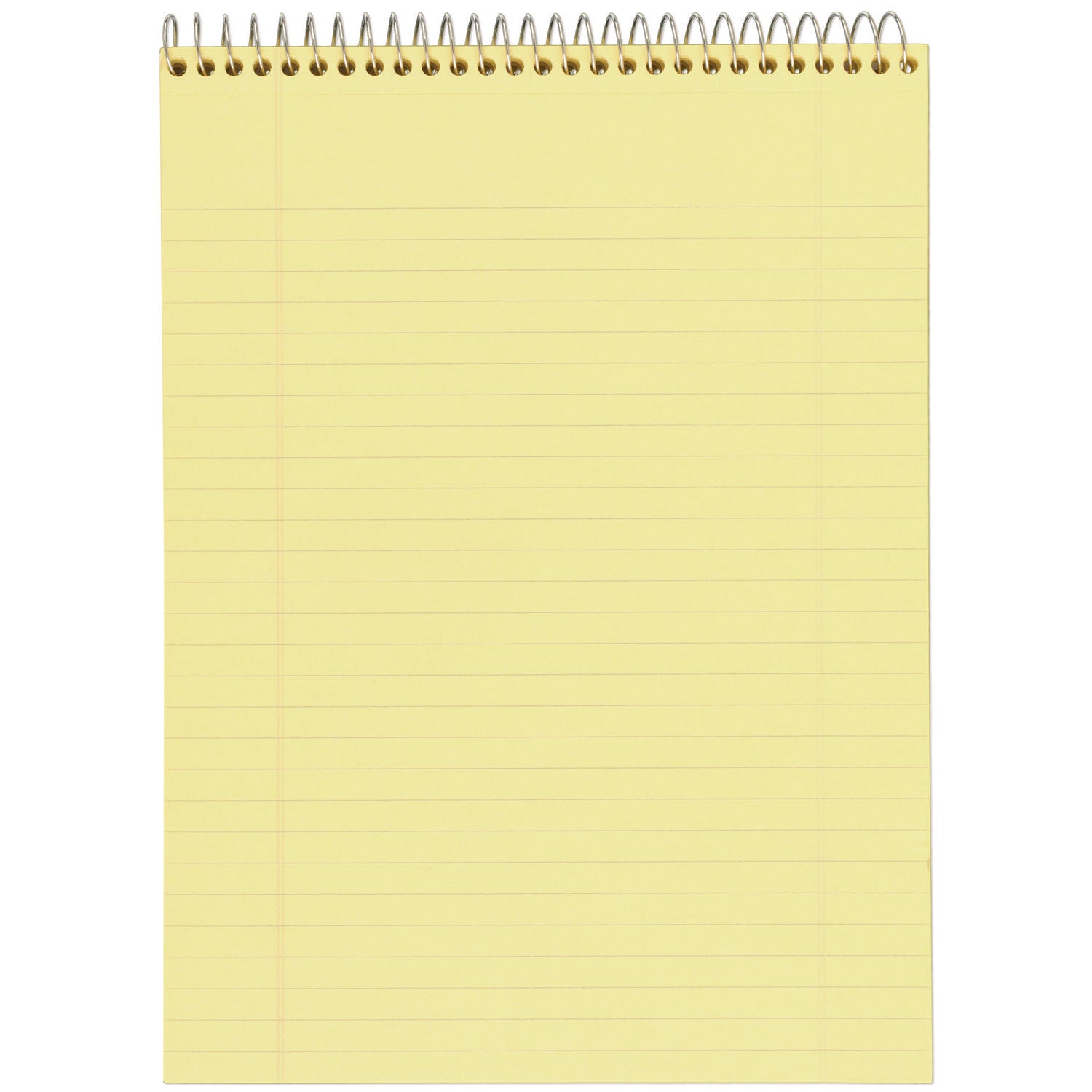 Stiff-Back Wire Bound Notepad, Wide/Legal Rule, Canary/Blue Cover, 70 Canary-Yellow 8.5 x 11.5 Sheets - 2