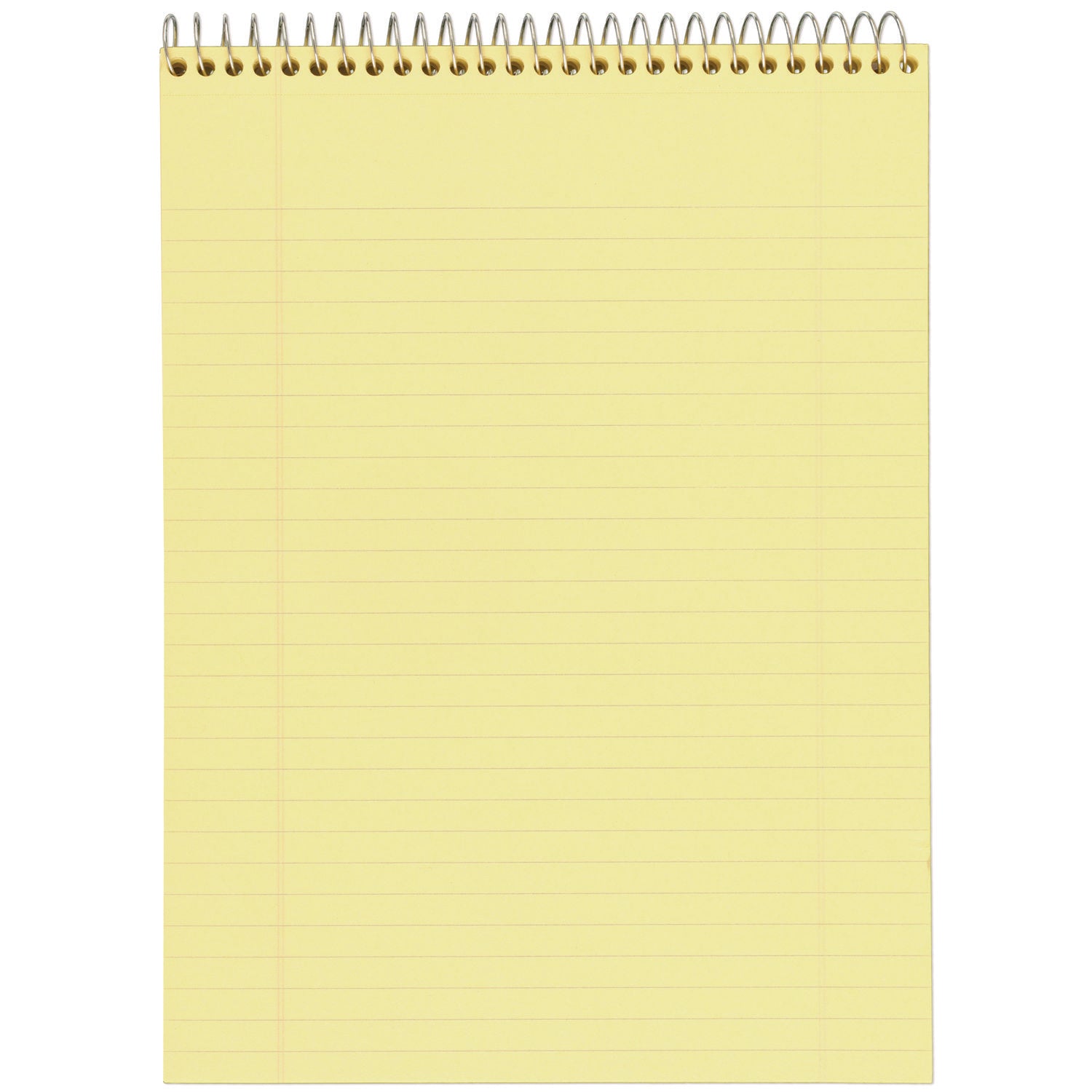 Stiff-Back Wire Bound Notepad, Wide/Legal Rule, Canary/Blue Cover, 70 Canary-Yellow 8.5 x 11.5 Sheets