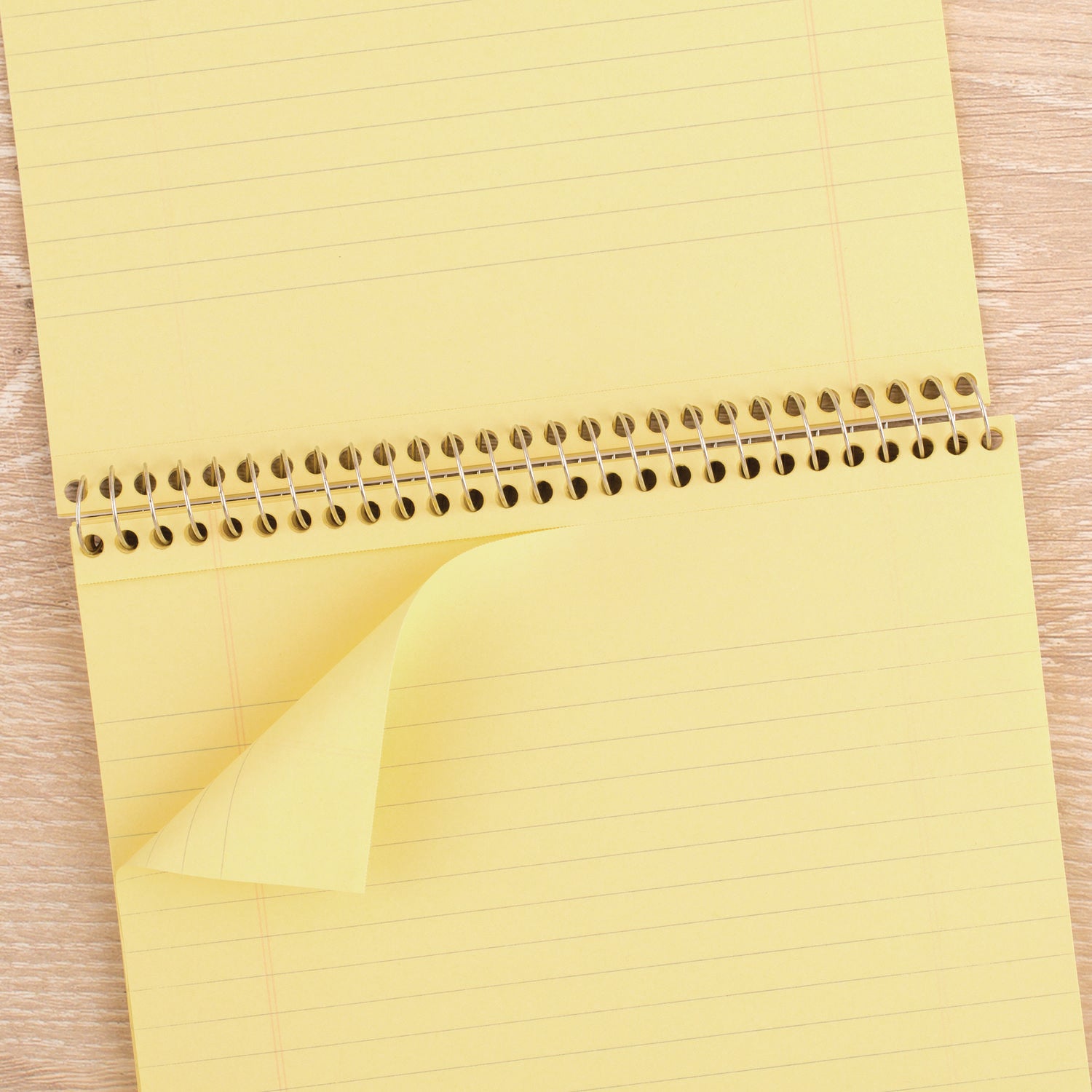 Stiff-Back Wire Bound Notepad, Wide/Legal Rule, Canary/Blue Cover, 70 Canary-Yellow 8.5 x 11.5 Sheets