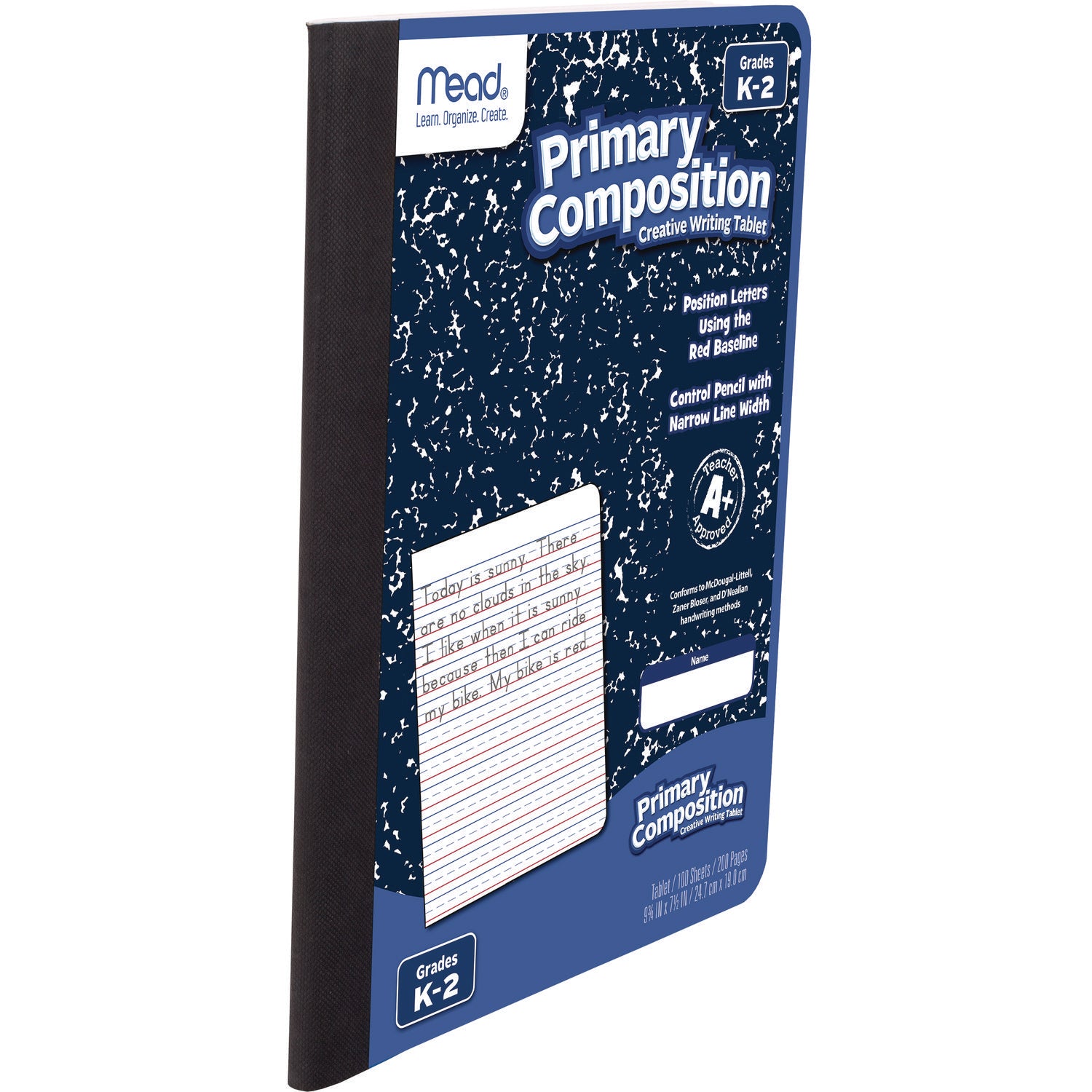 Primary Composition Book, Manuscript Format, Blue/White Cover, (100) 9.75 x 7.5 Sheets - 5