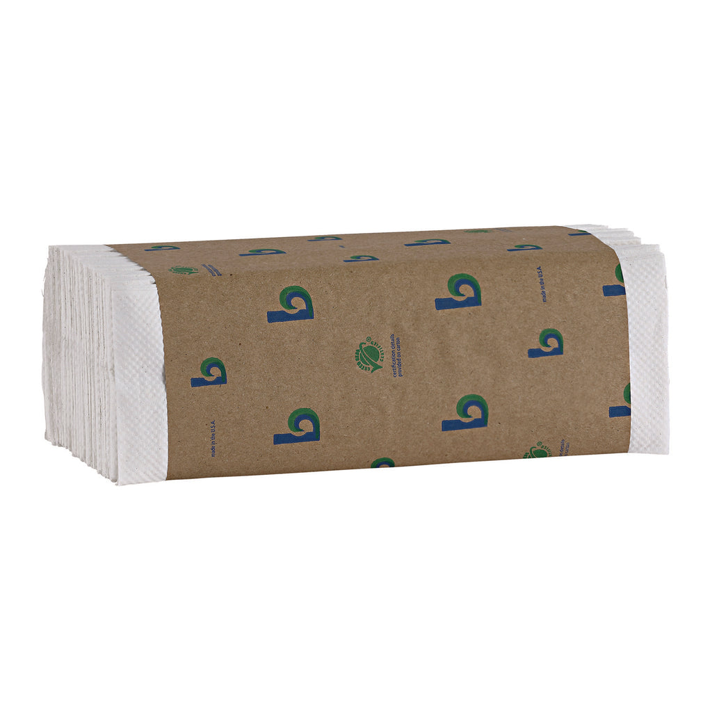Boardwalk Green C-Fold Towels, 1-Ply, 10.13 x 12.75, Natural White, 150/Pack, 16 Packs/Carton - 2