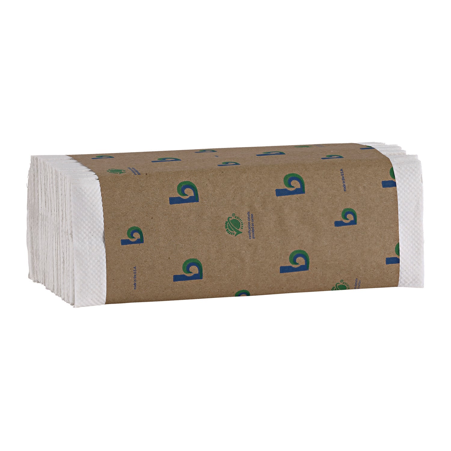 Boardwalk Green C-Fold Towels, 1-Ply, 10.13 x 12.75, Natural White, 150/Pack, 16 Packs/Carton - 2