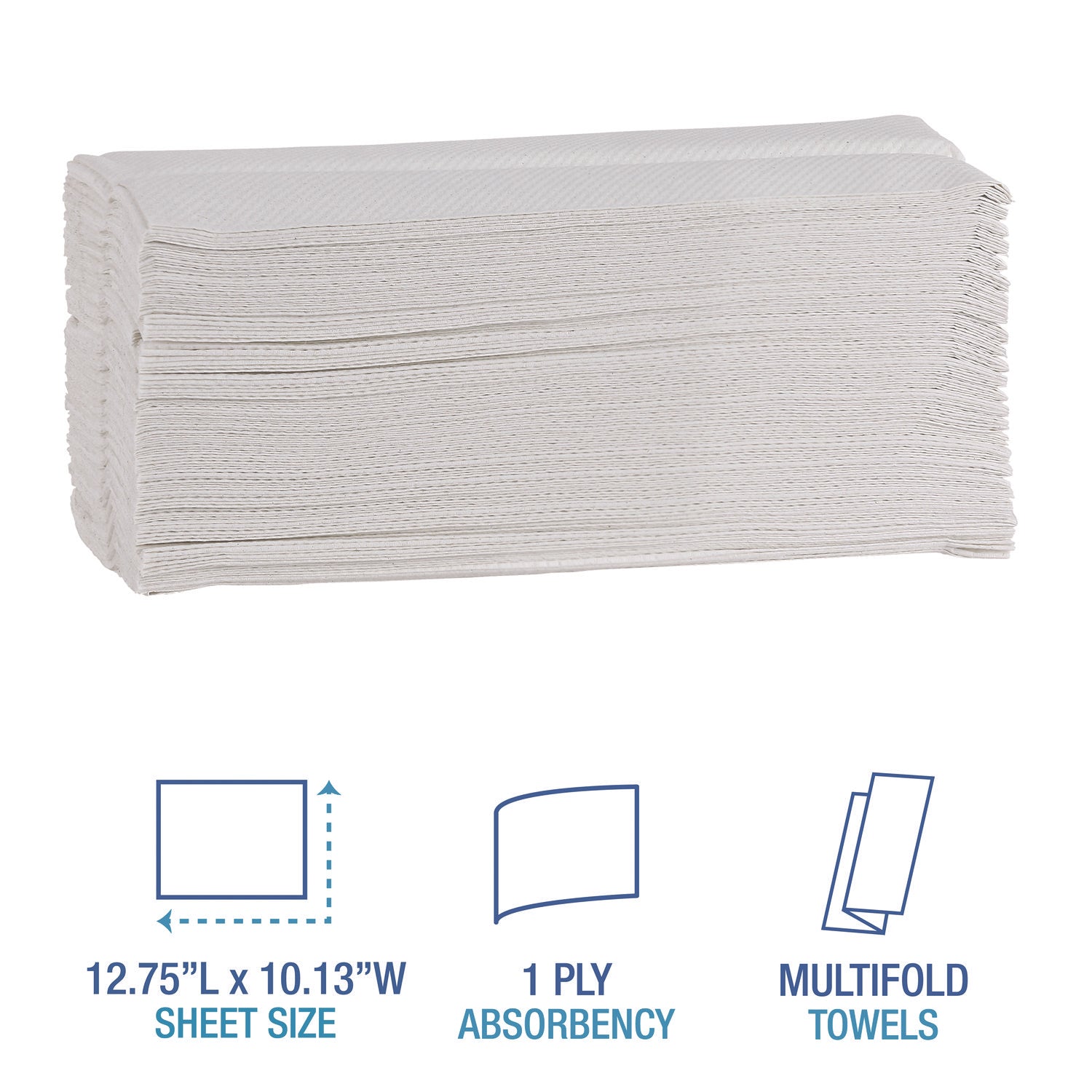 Boardwalk Green C-Fold Towels, 1-Ply, 10.13 x 12.75, Natural White, 150/Pack, 16 Packs/Carton - 3