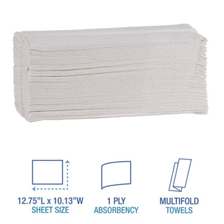 Boardwalk Green C-Fold Towels, 1-Ply, 10.13 x 12.75, Natural White, 150/Pack, 16 Packs/Carton - 3