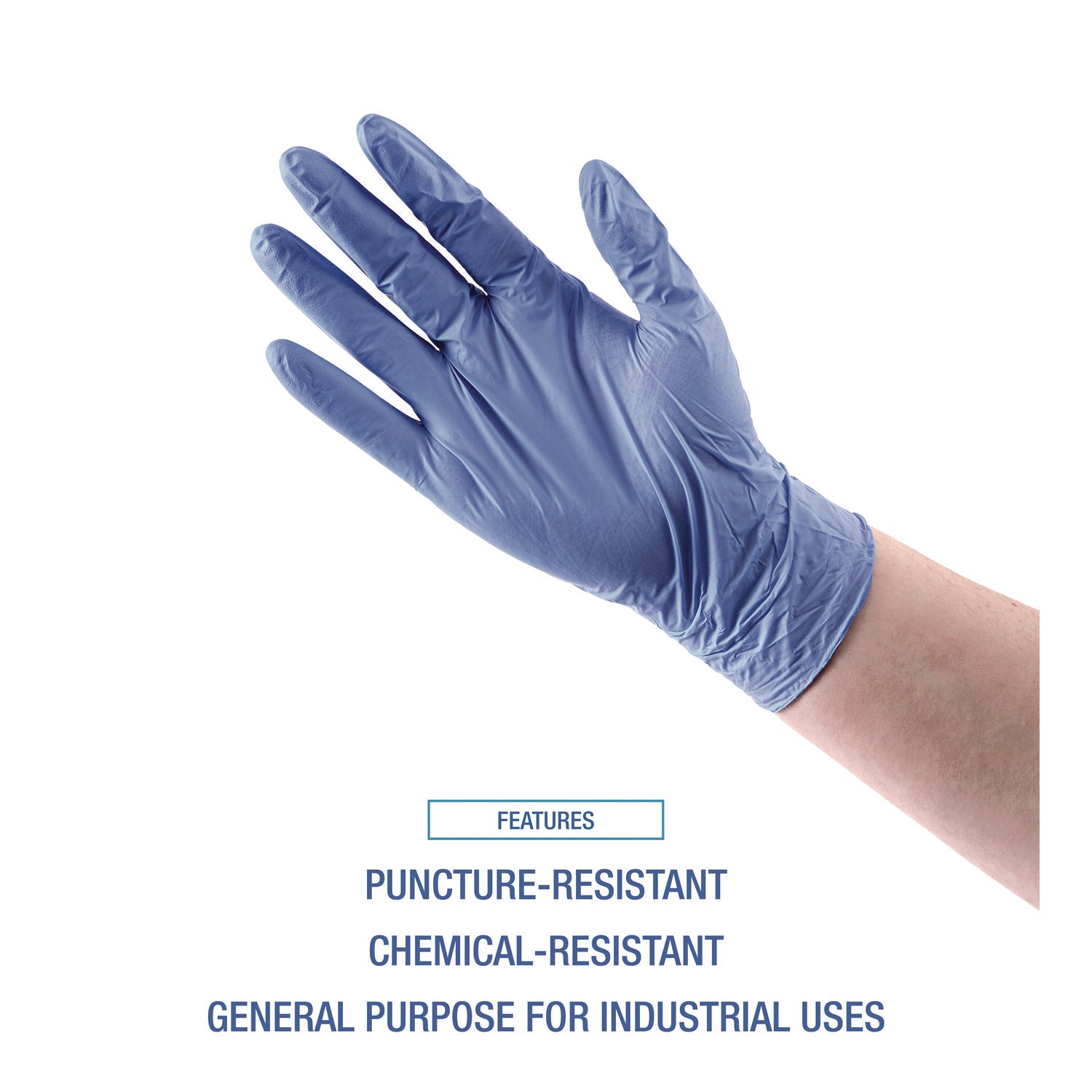 Disposable General-Purpose Nitrile Gloves, Large, Blue, 4 mil, 100/Box - 7