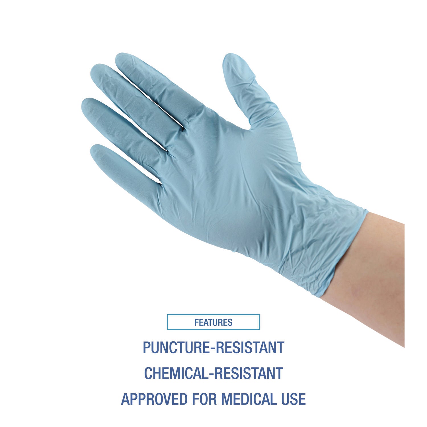 Disposable Examination Nitrile Gloves, Medium, Blue, 5 mil, 100/Box - 7