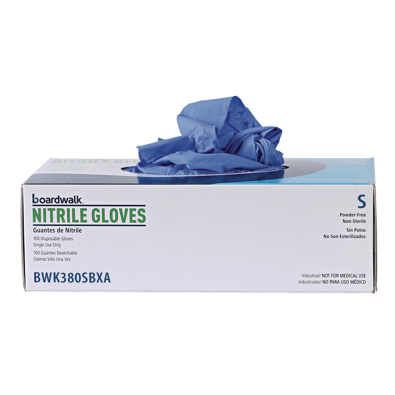 Disposable General-Purpose Nitrile Gloves, Small, Blue, 4 mil, 1,000/Carton - 3