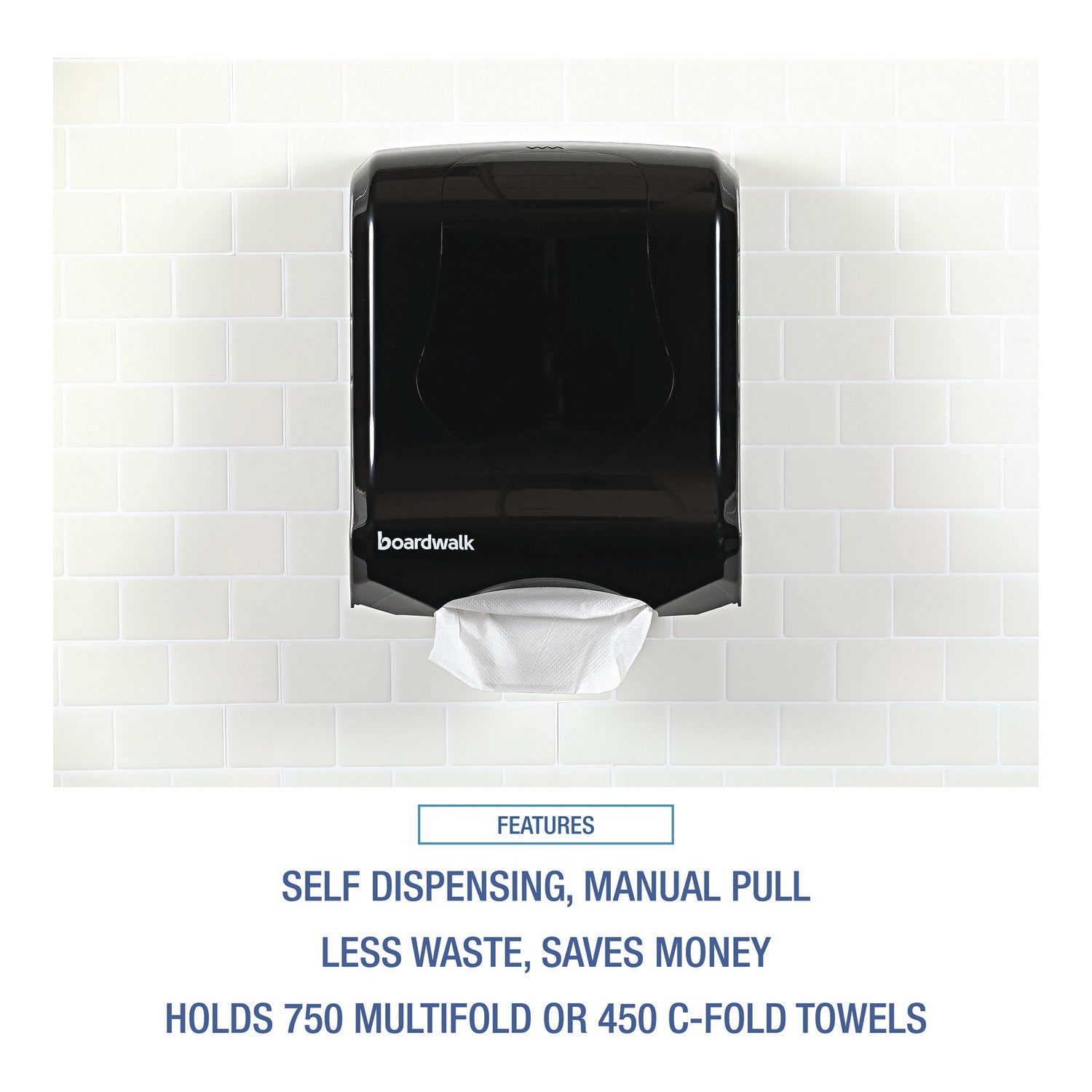 Ultrafold Multifold/C-Fold Towel Dispenser, 11.75 x 6.25 x 18, Black Pearl - 6