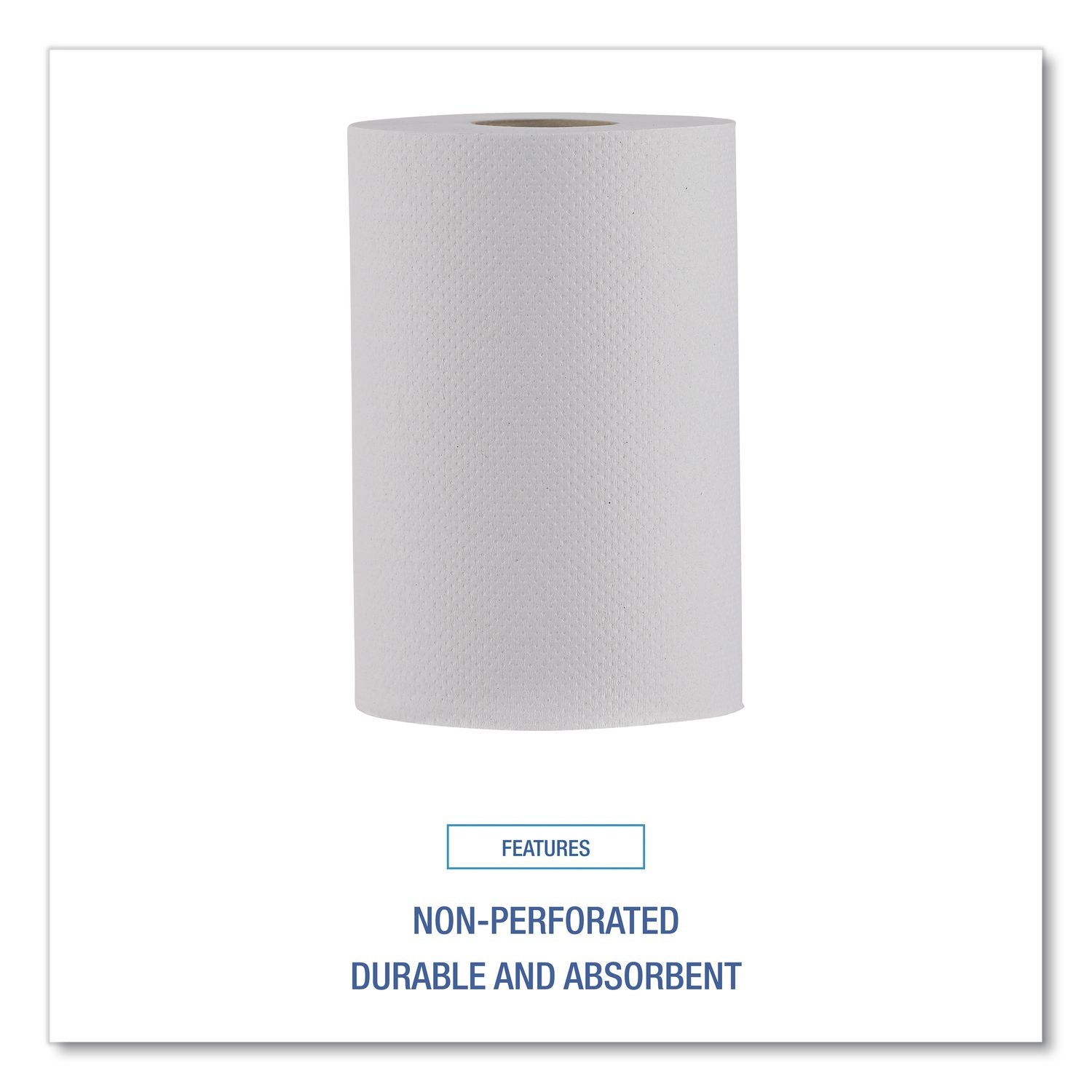 Hardwound Paper Towels, Nonperforated, 1-Ply, 8" x 350 ft, White, 12 Rolls/Carton