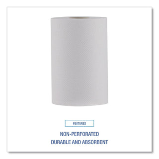 Hardwound Paper Towels, Nonperforated, 1-Ply, 8" x 350 ft, White, 12 Rolls/Carton