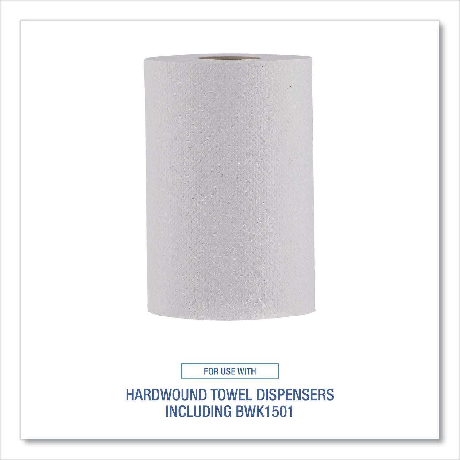 Hardwound Paper Towels, Nonperforated, 1-Ply, 8" x 350 ft, White, 12 Rolls/Carton