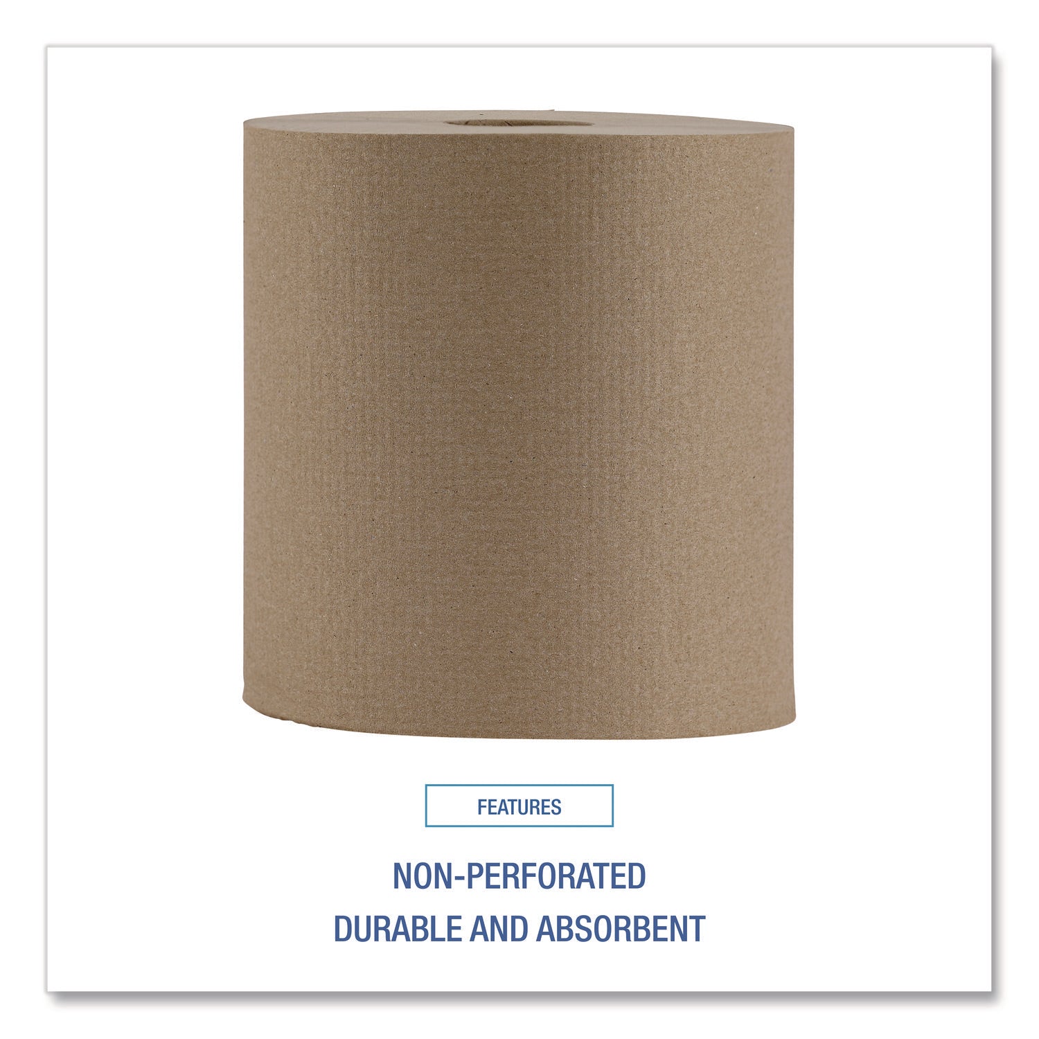 Hardwound Paper Towels, Nonperforated, 1-Ply, 8" x 800 ft, Natural, 6 Rolls/Carton - 4