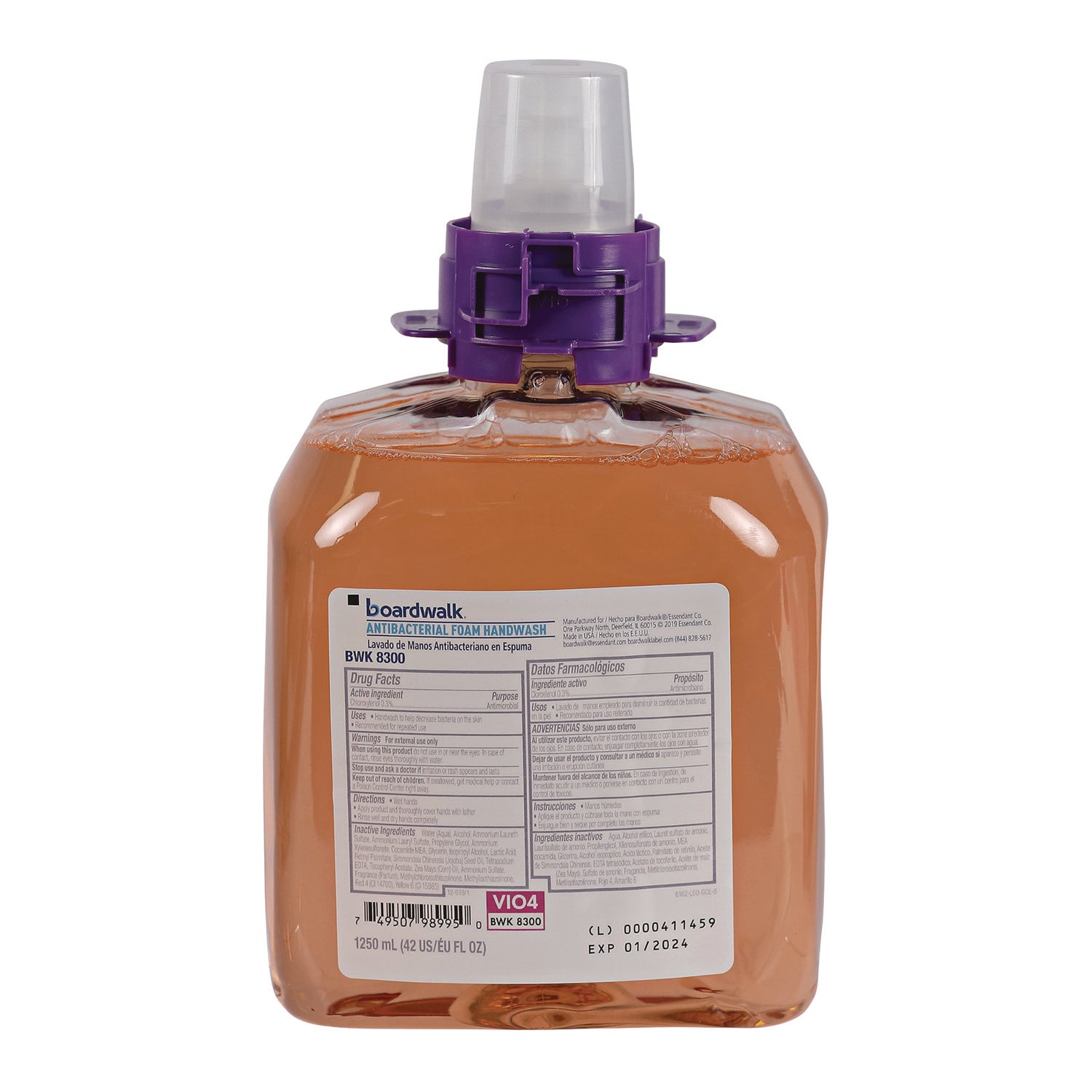 Foam Antibacterial Handwash, Fruity, 1,250 mL Refill, 4/Carton