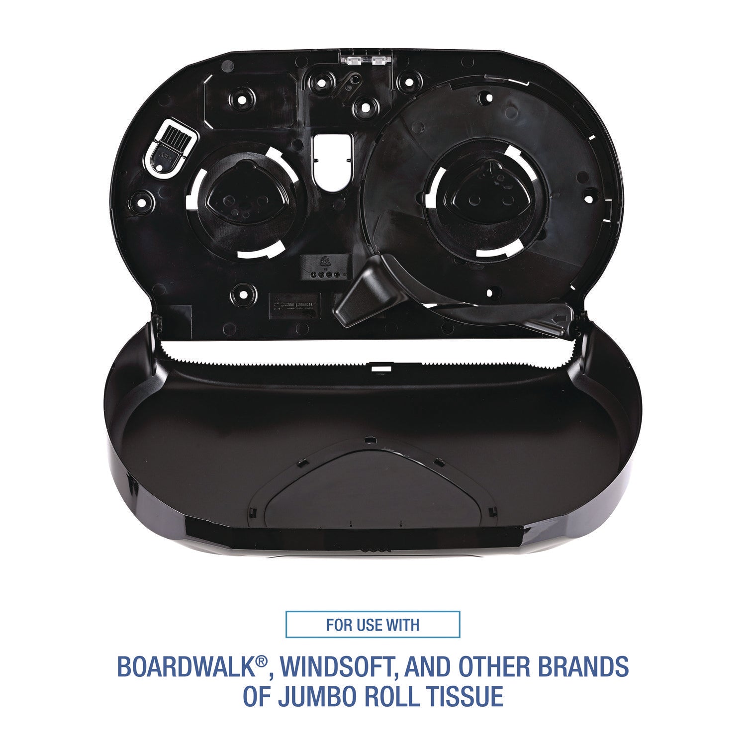 Jumbo Twin Toilet Tissue Dispenser, 20.25 x 6 x 12.25, Black