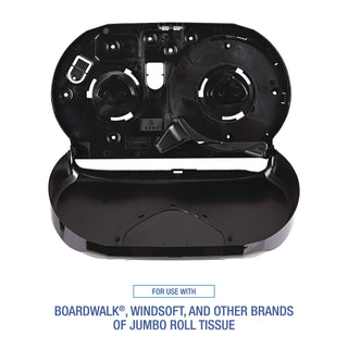 Jumbo Twin Toilet Tissue Dispenser, 20.25 x 6 x 12.25, Black