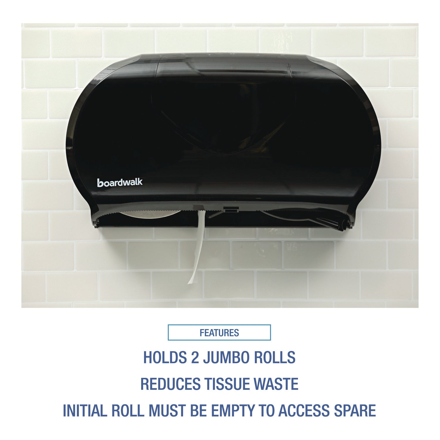 Jumbo Twin Toilet Tissue Dispenser, 20.25 x 6 x 12.25, Black - 6