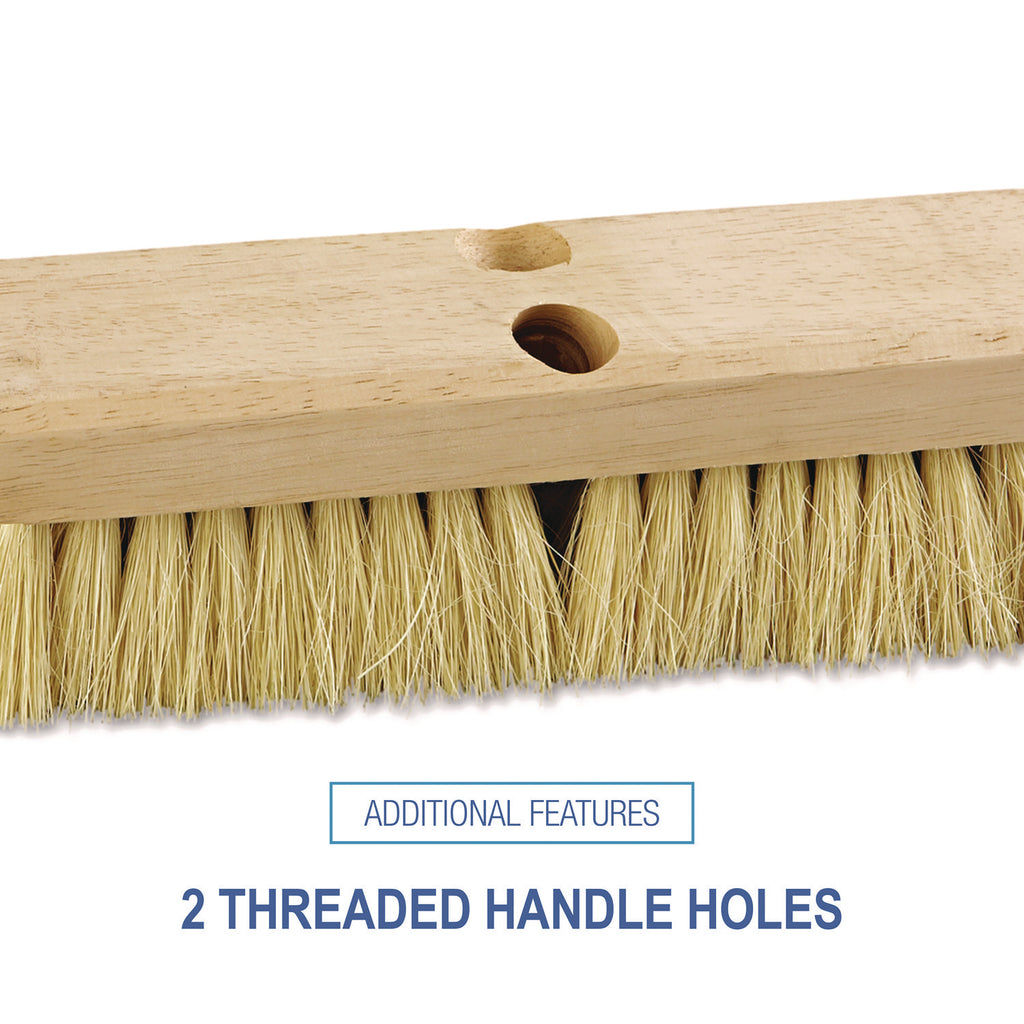 Deck Brush Head, 2" White Tampico Bristles, 10" Brush