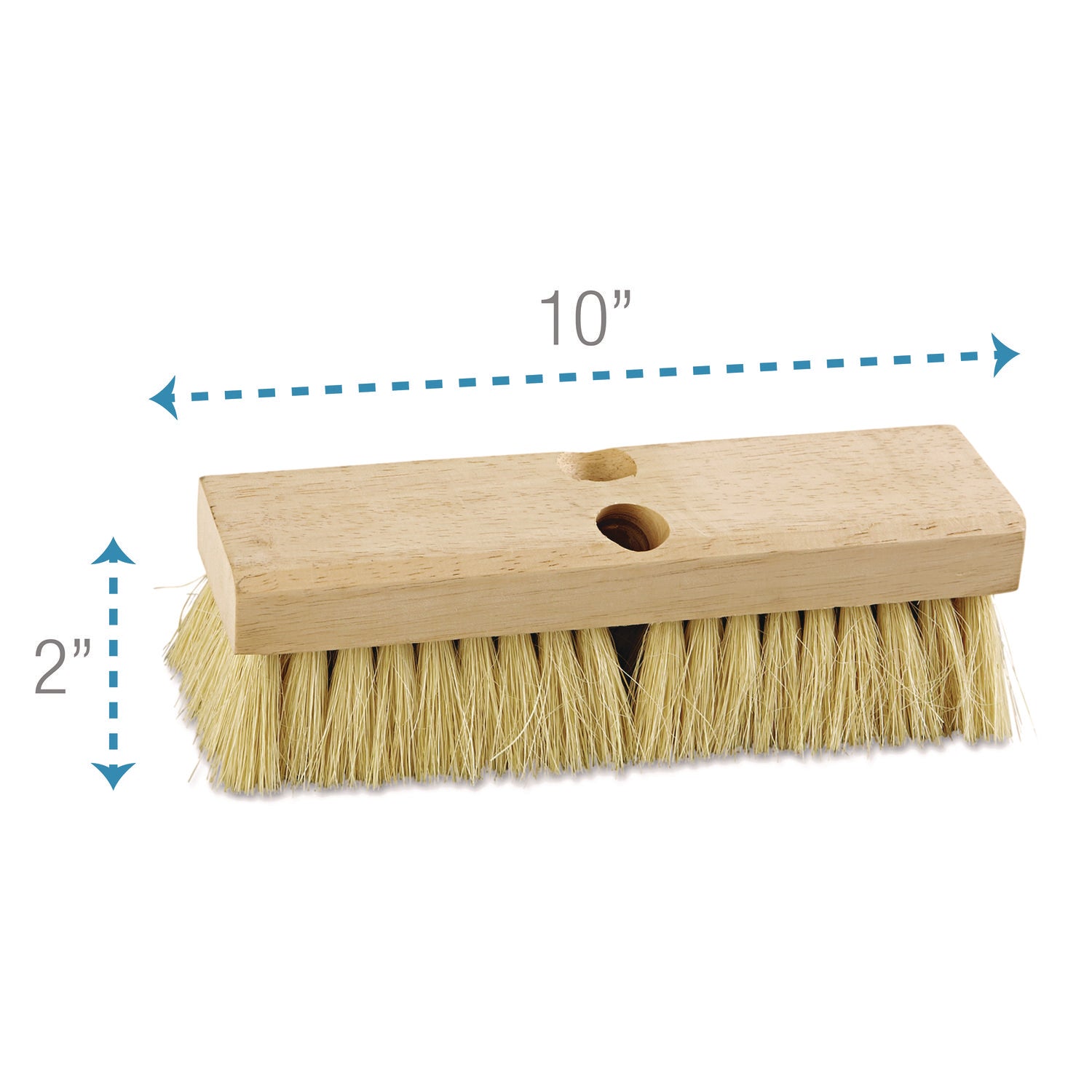 Deck Brush Head, 2" White Tampico Bristles, 10" Brush - 4