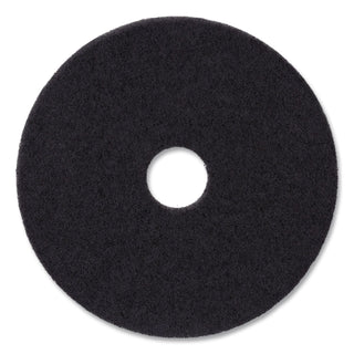 Stripping Floor Pads, 12" Diameter, Black, 5/Carton