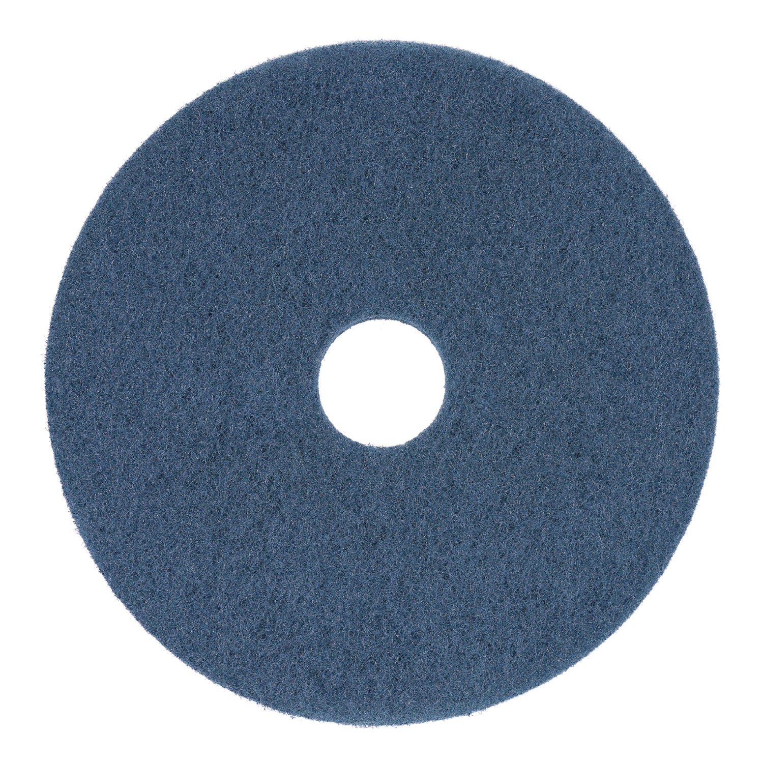 Scrubbing Floor Pads, 14" Diameter, Blue, 5/Carton - 2