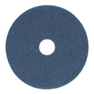 Scrubbing Floor Pads, 14" Diameter, Blue, 5/Carton