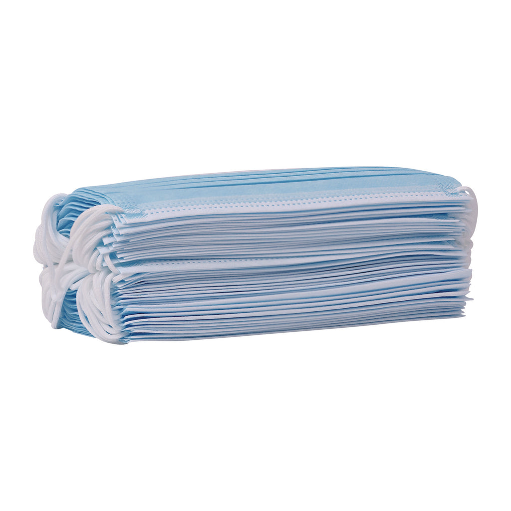 Three-Ply General Use Face Mask, Blue, 50/Box